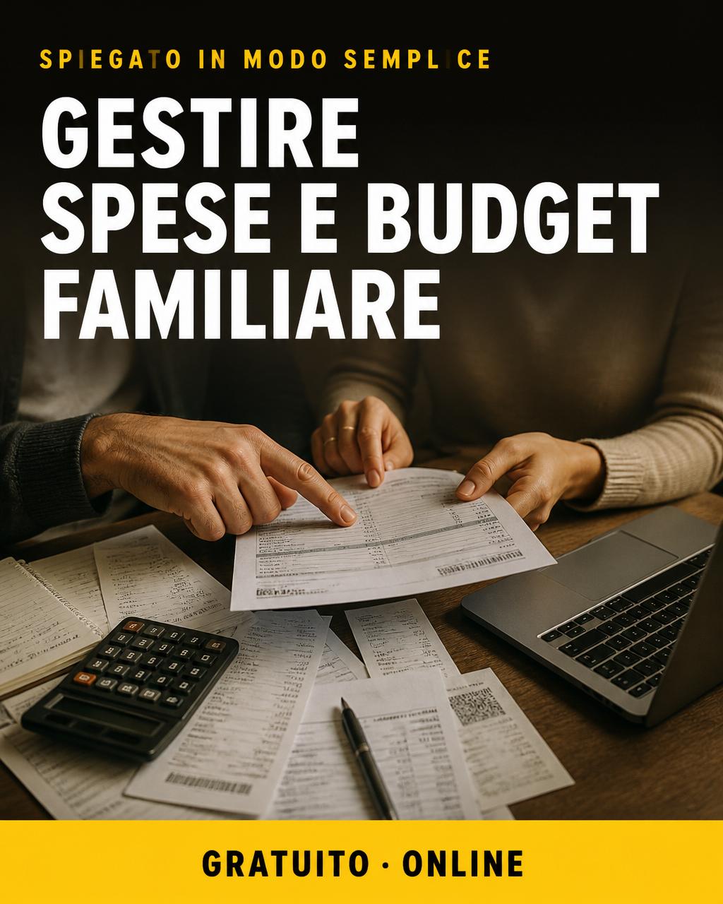 Locandina del corso: Gestire spese e budget familiare