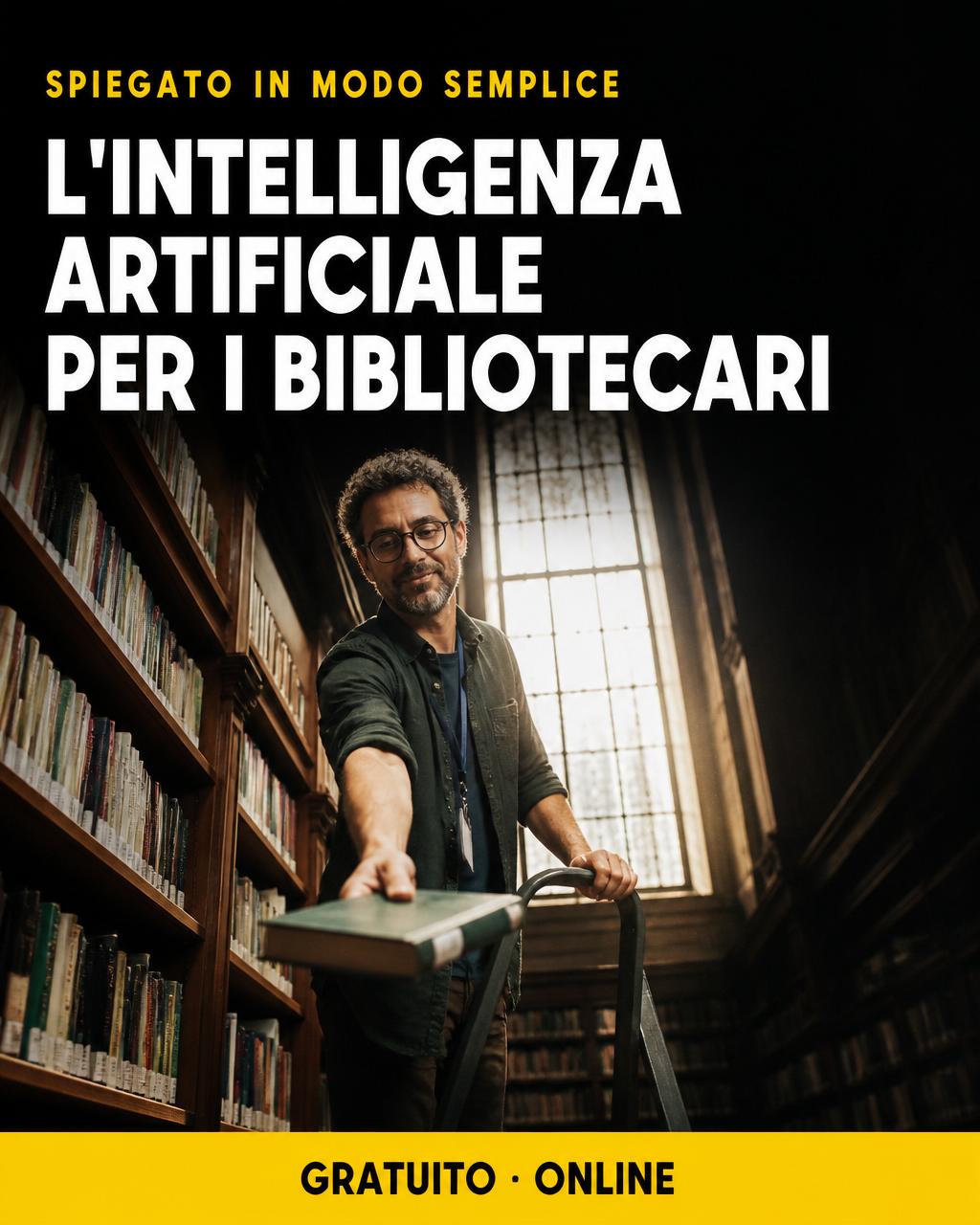 Locandina: IA per bibliotecari — le basi