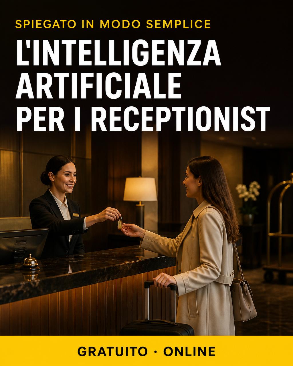 Locandina: IA per receptionist — le basi