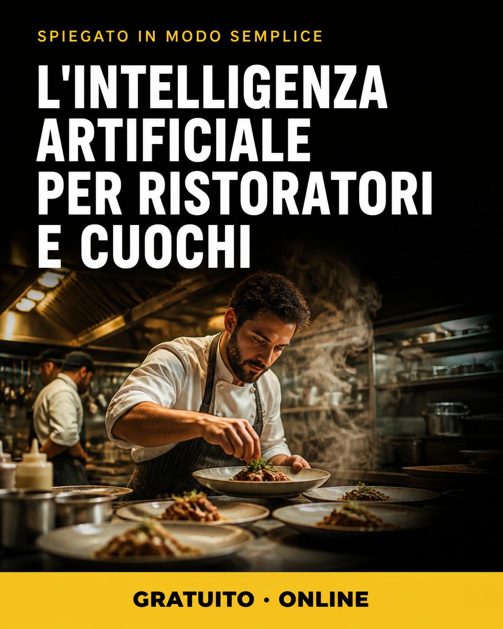 Locandina: IA per ristoratori e cuochi — le basi